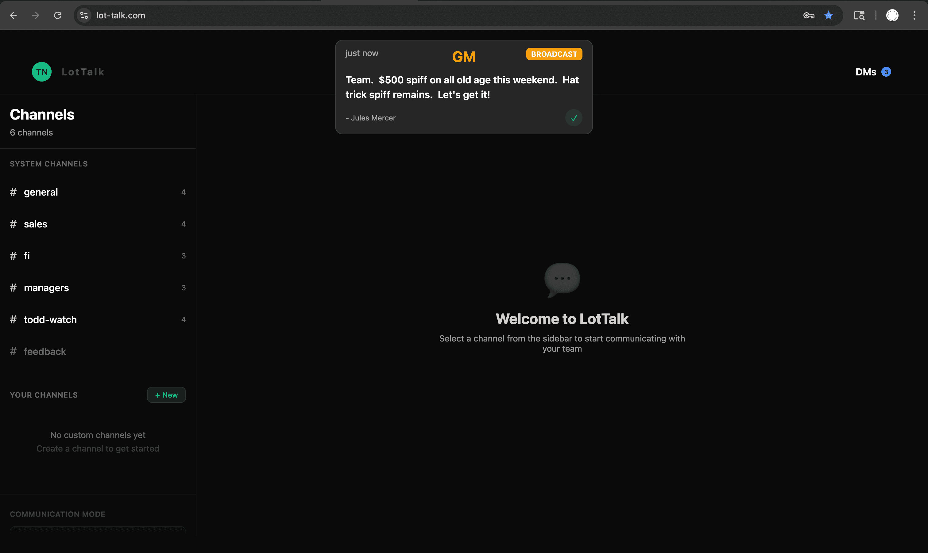 LotTalk broadcast preview