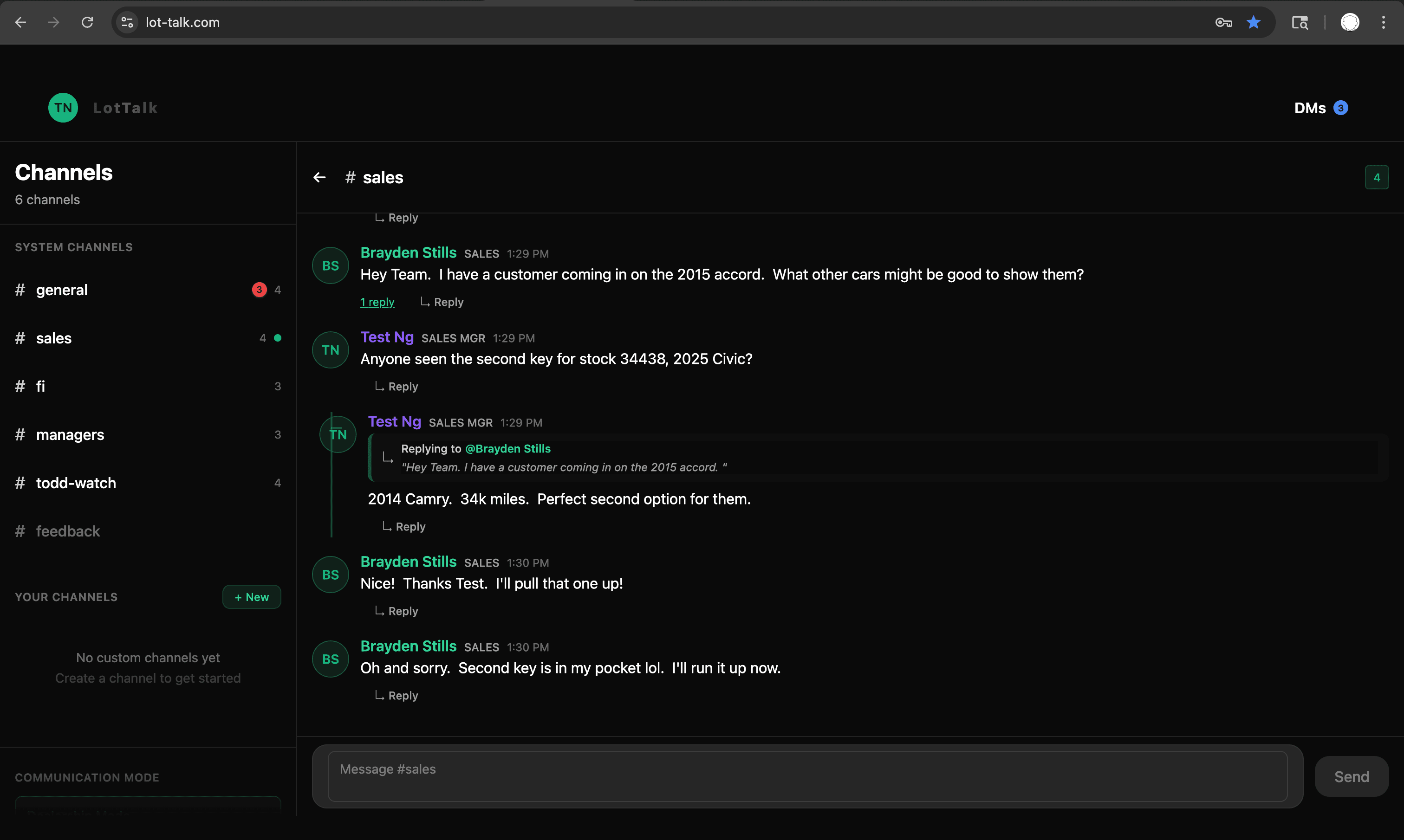 LotTalk chat preview